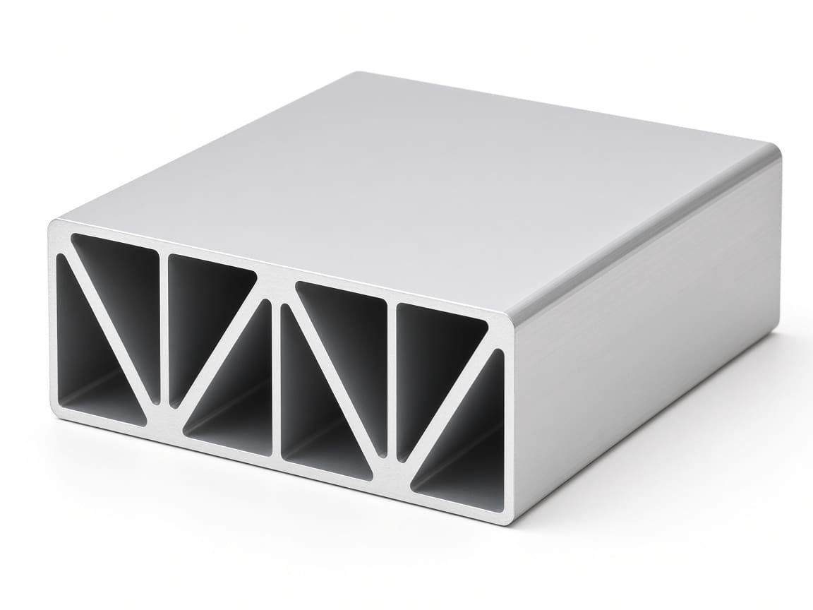 Multi-hollow aluminum battery-tray crash beam profile with diagonal internal webs
