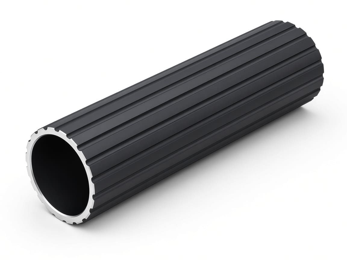 Fluted aluminum flashlight body tube, black anodized