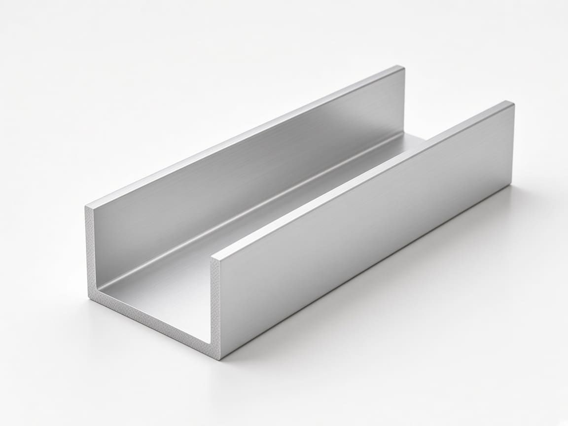 20 × 20 × 2 mm aluminum U-channel, clear anodized — CharMax CM-CH-2020-2