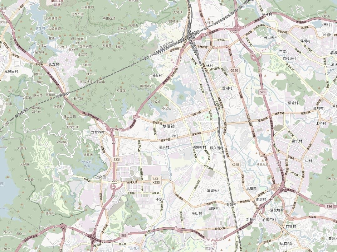 Map of Tangxia Town, Dongguan, Guangdong, China, showing the location of CharMax Aluminum