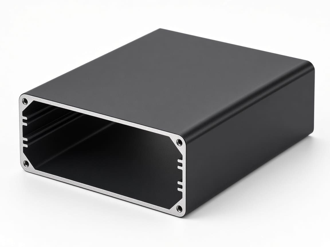 Extruded aluminum enclosure body, black anodized