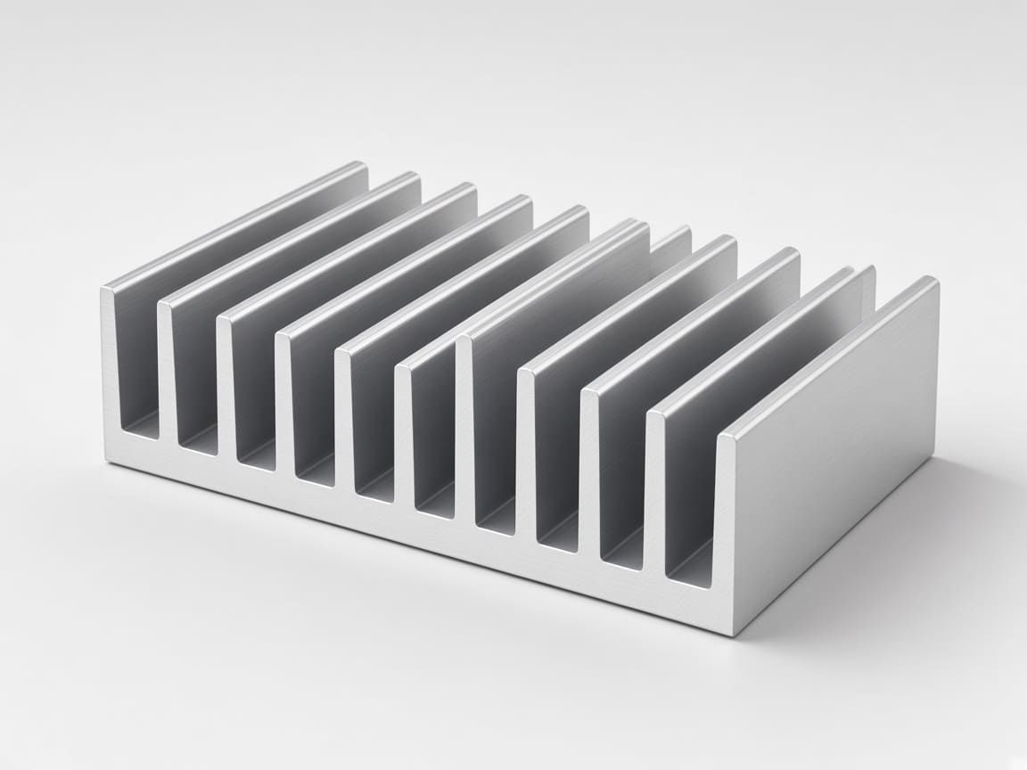 60 × 20 mm extruded aluminum heat sink with 9 straight fins, clear anodized — CharMax CM-HS-6020