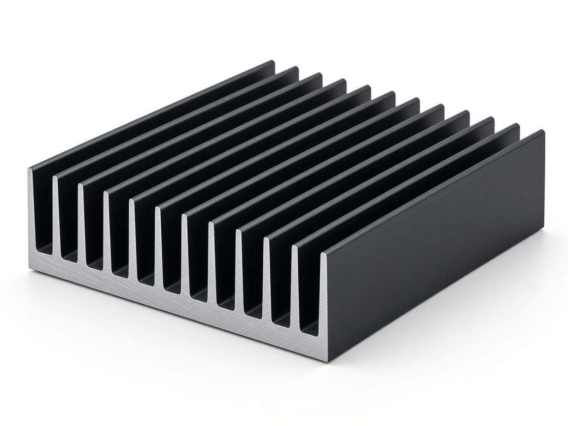 Extruded aluminum heat sink, black anodized
