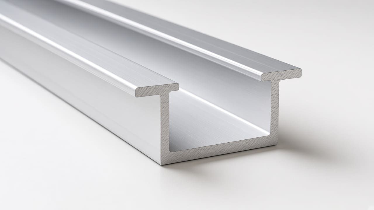 Recessed aluminum LED profile with mounting flanges, clear anodized
