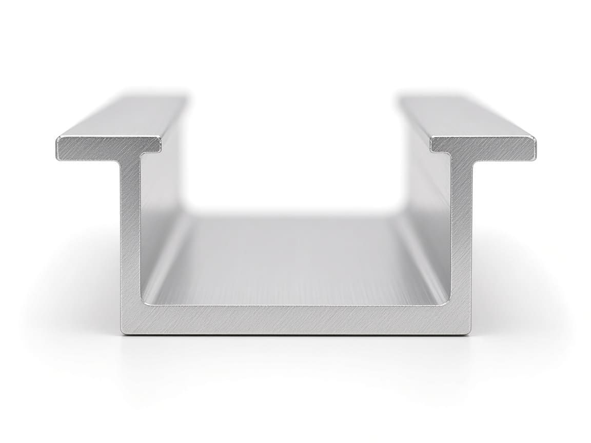 End view of a recessed aluminum LED channel