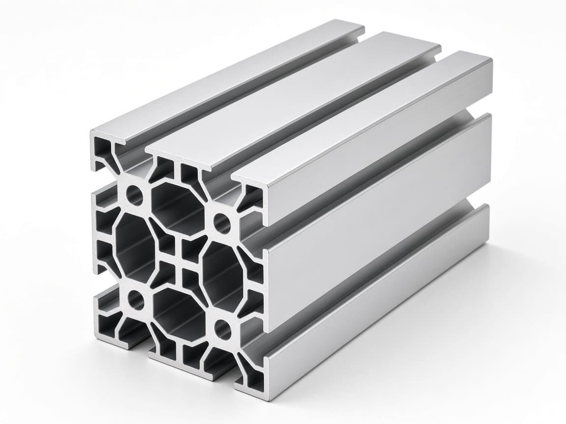 80 × 80 mm T-slot aluminum profile with 8 mm slots, clear anodized — CharMax CM-TS-8080